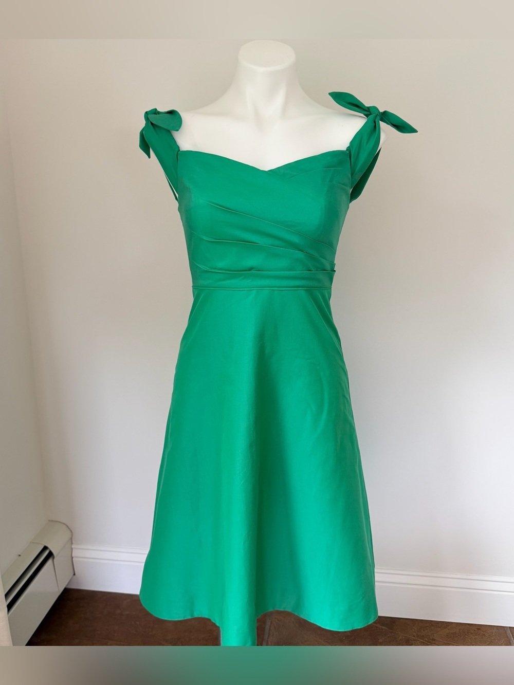 J.Crew Green Bow Strap Dress